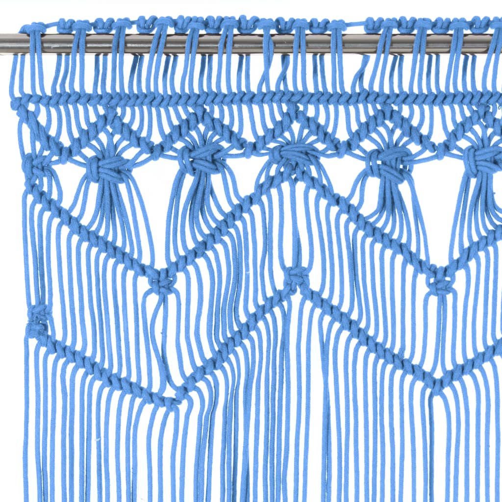 vidaXL Macrame Curtain Blue 140x240 cm Cotton