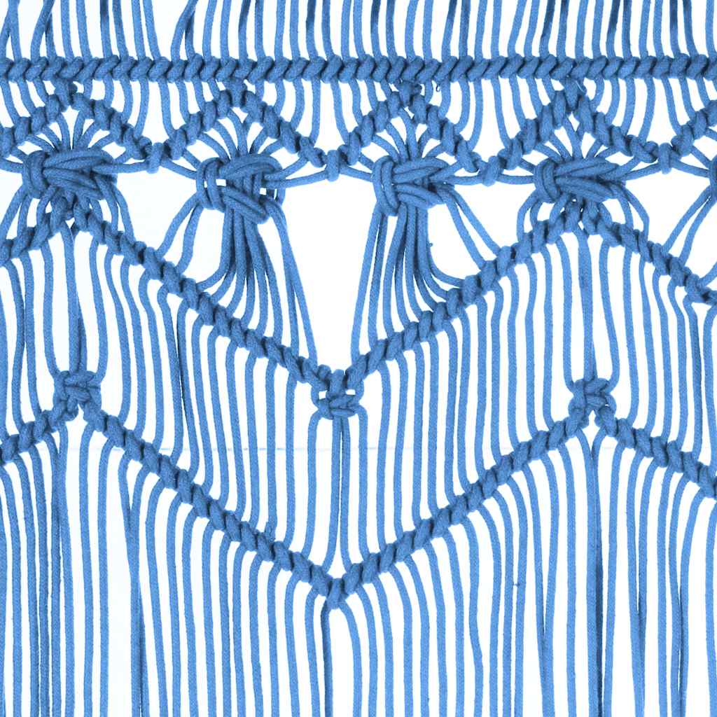 323988 vidaXL Macrame Curtain Blue 140x240 cm Cotton