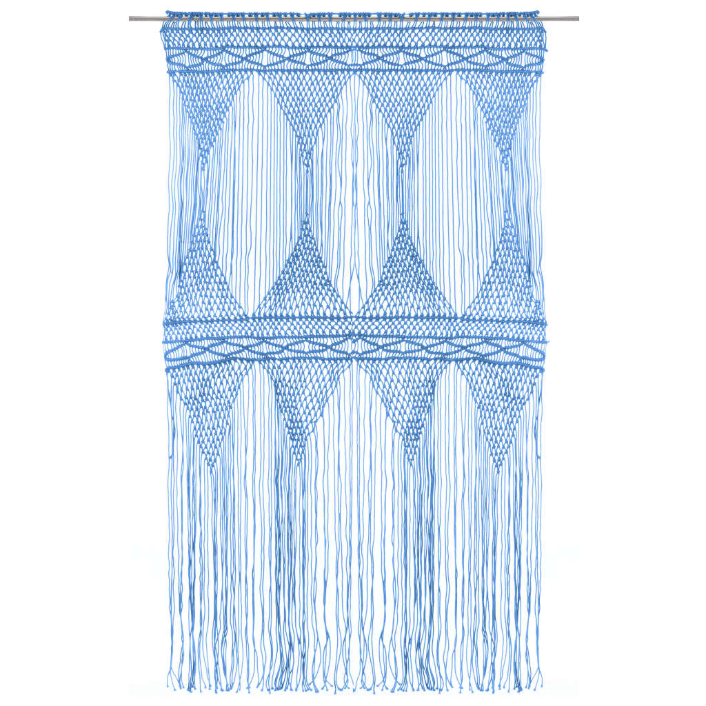 vidaXL Macrame Curtain Blue 140x240 cm Cotton