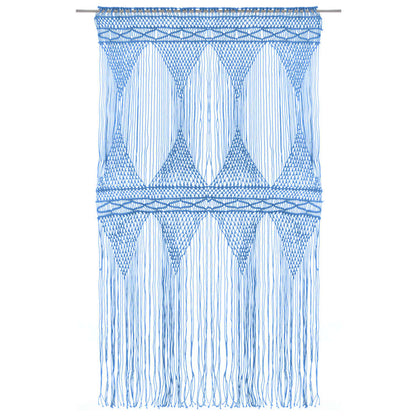 vidaXL Macrame Curtain Blue 140x240 cm Cotton