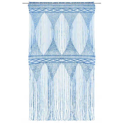 vidaXL Macrame Curtain Blue 140x240 cm Cotton