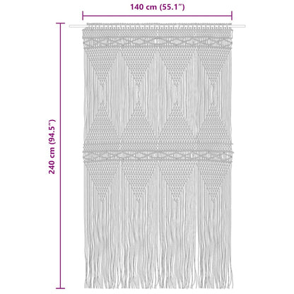 vidaXL Macrame Curtain Blue 140x240 cm Cotton