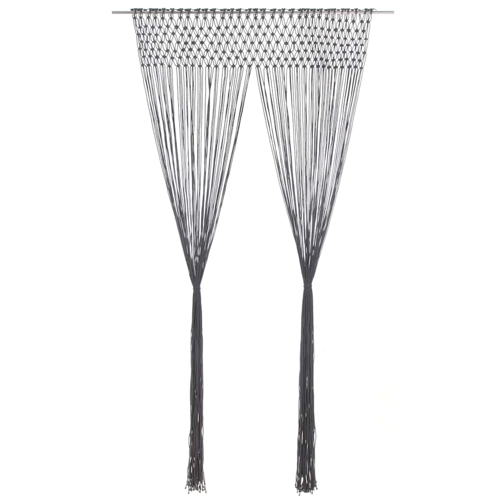 vidaXL Macrame Curtain Anthracite 140x240 cm Cotton