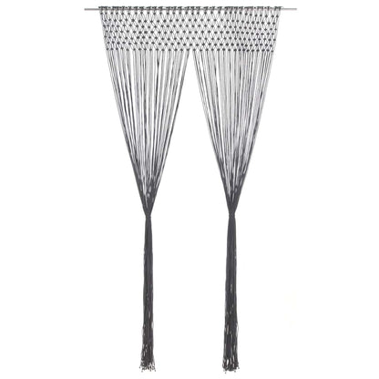 vidaXL Macrame Curtain Anthracite 140x240 cm Cotton