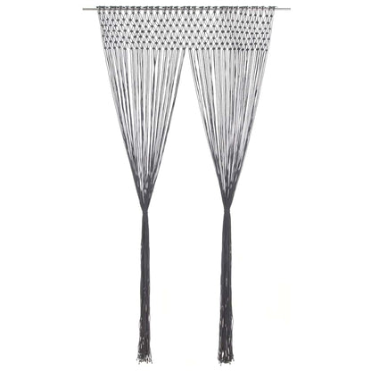 323991 vidaXL Macrame Curtain Anthracite 140x240 cm Cotton