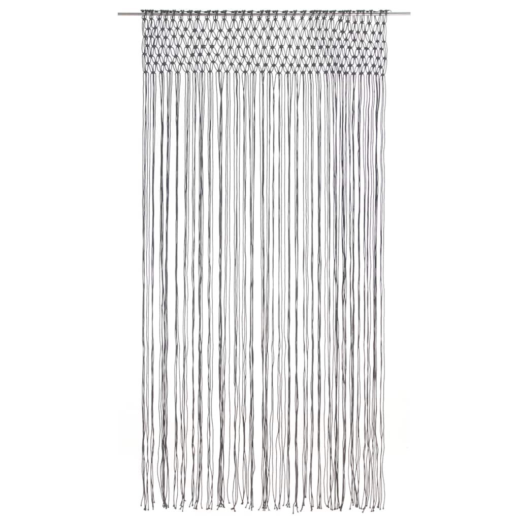 323991 vidaXL Macrame Curtain Anthracite 140x240 cm Cotton