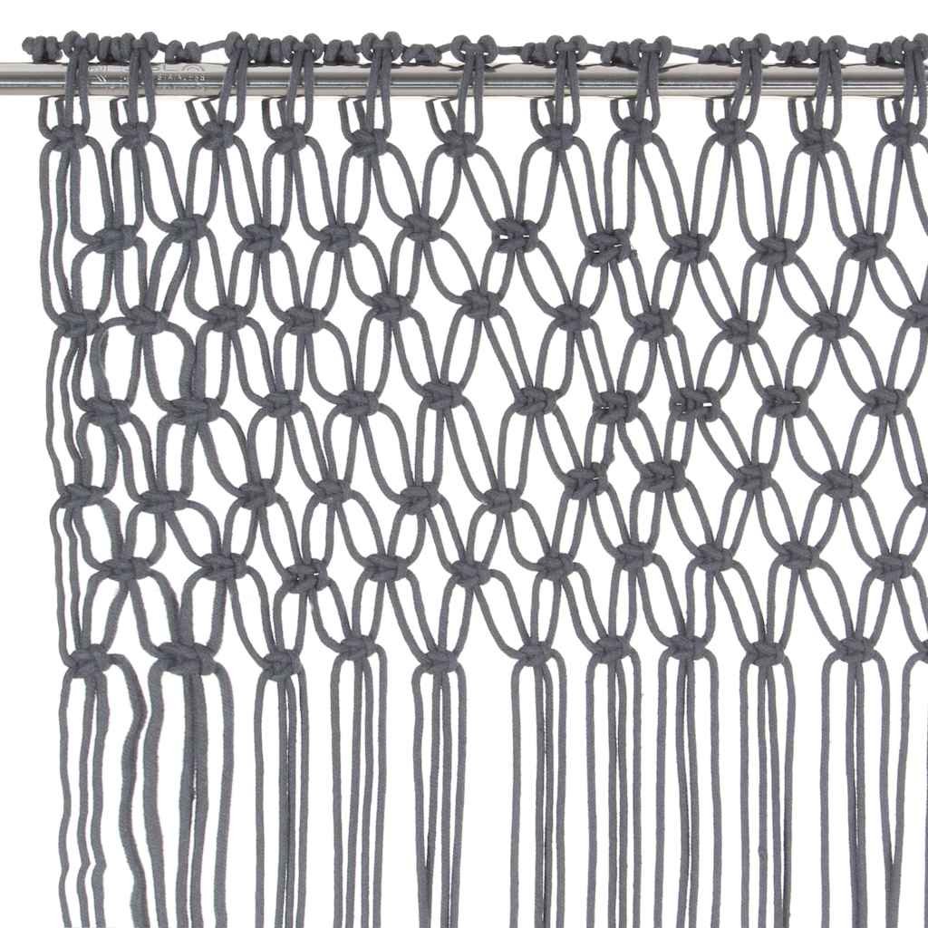 323991 vidaXL Macrame Curtain Anthracite 140x240 cm Cotton