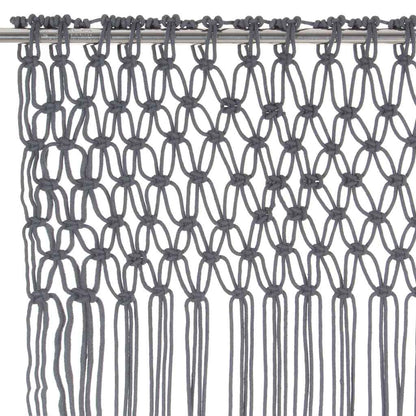 323991 vidaXL Macrame Curtain Anthracite 140x240 cm Cotton