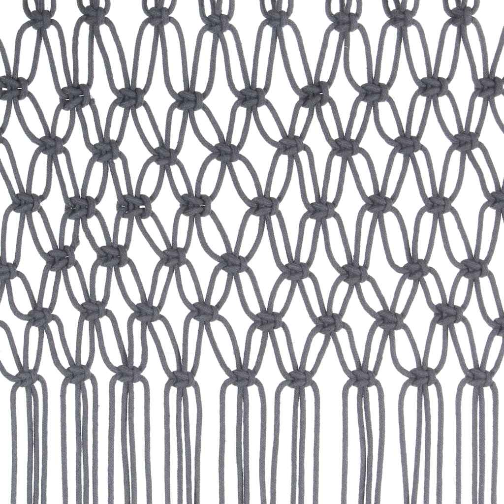 323991 vidaXL Macrame Curtain Anthracite 140x240 cm Cotton