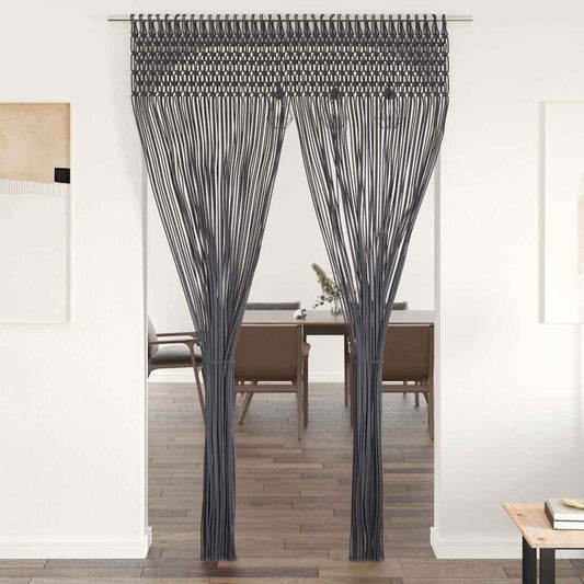 323991 vidaXL Macrame Curtain Anthracite 140x240 cm Cotton
