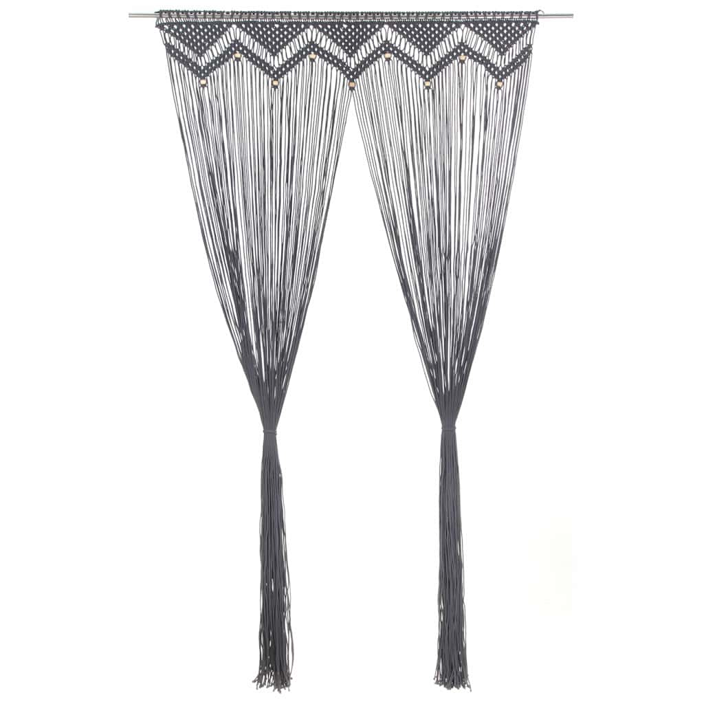 323992 vidaXL Macrame Curtain Anthracite 140x240 cm Cotton