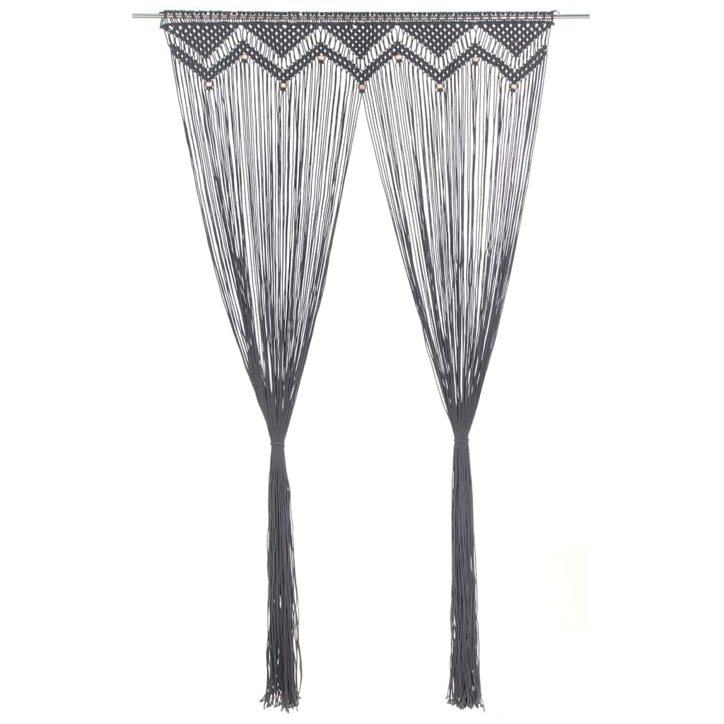 vidaXL Macrame Curtain Anthracite 140x240 cm Cotton