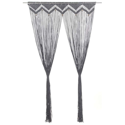 vidaXL Macrame Curtain Anthracite 140x240 cm Cotton
