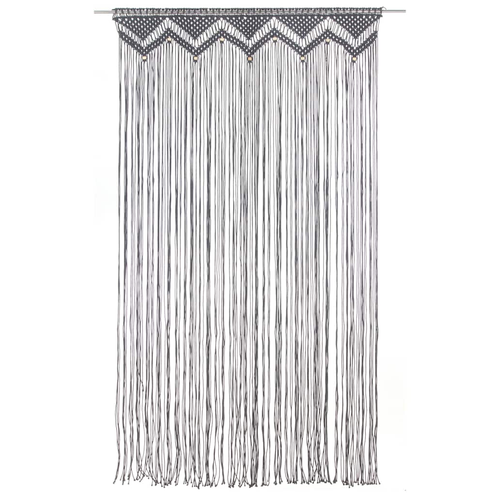 323992 vidaXL Macrame Curtain Anthracite 140x240 cm Cotton