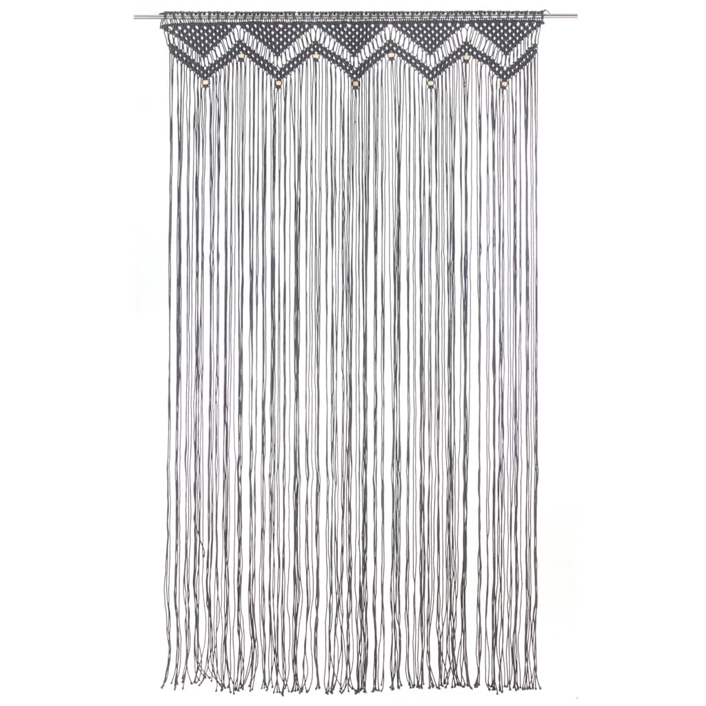 vidaXL Macrame Curtain Anthracite 140x240 cm Cotton