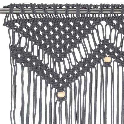 323992 vidaXL Macrame Curtain Anthracite 140x240 cm Cotton