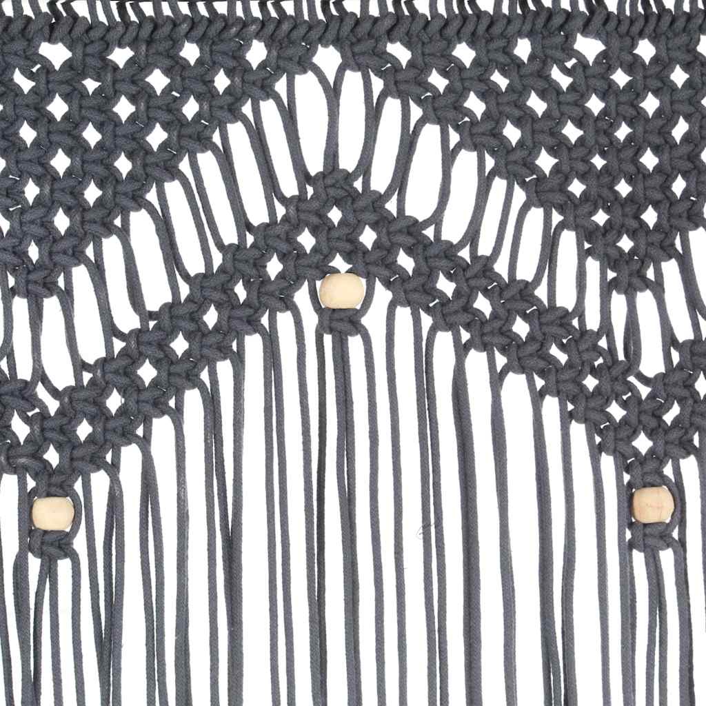 323992 vidaXL Macrame Curtain Anthracite 140x240 cm Cotton