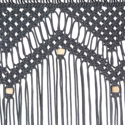 323992 vidaXL Macrame Curtain Anthracite 140x240 cm Cotton
