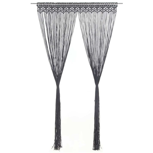323993 vidaXL Macrame Curtain Anthracite 140x240 cm Cotton