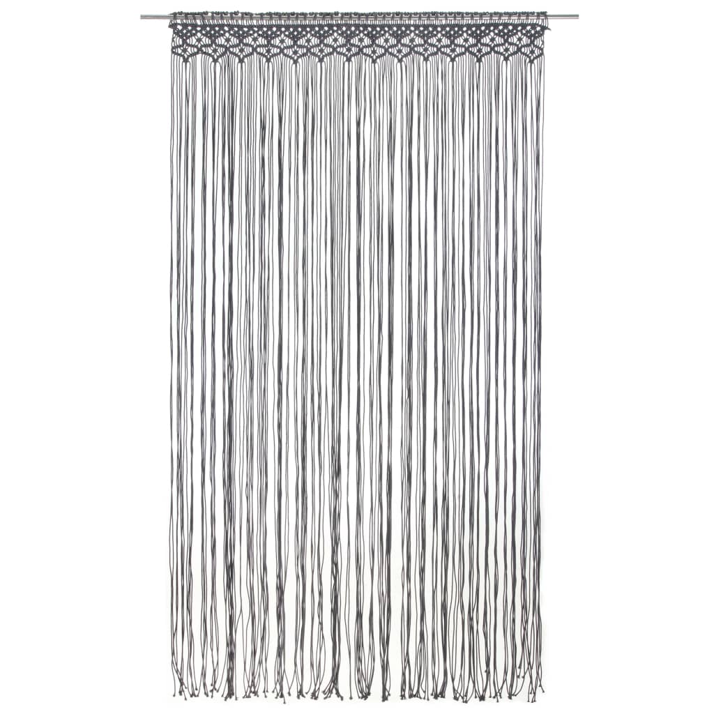 vidaXL Macrame Curtain Anthracite 140x240 cm Cotton