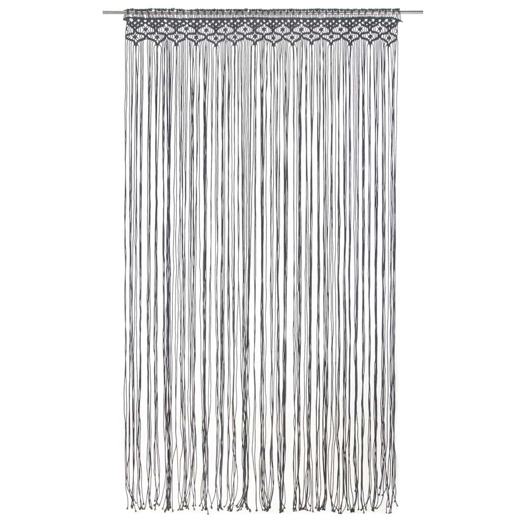 323993 vidaXL Macrame Curtain Anthracite 140x240 cm Cotton