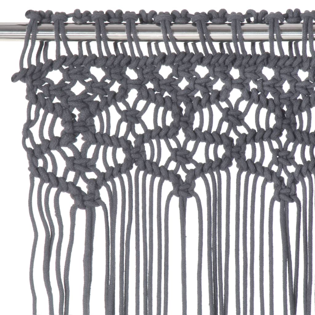 vidaXL Macrame Curtain Anthracite 140x240 cm Cotton