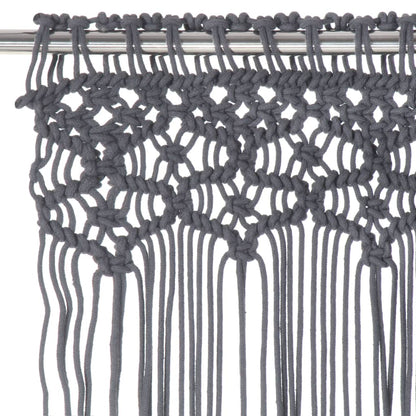 vidaXL Macrame Curtain Anthracite 140x240 cm Cotton