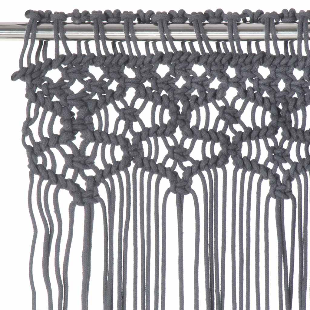 323993 vidaXL Macrame Curtain Anthracite 140x240 cm Cotton