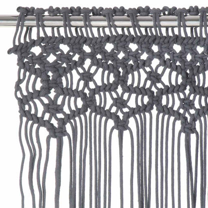 323993 vidaXL Macrame Curtain Anthracite 140x240 cm Cotton