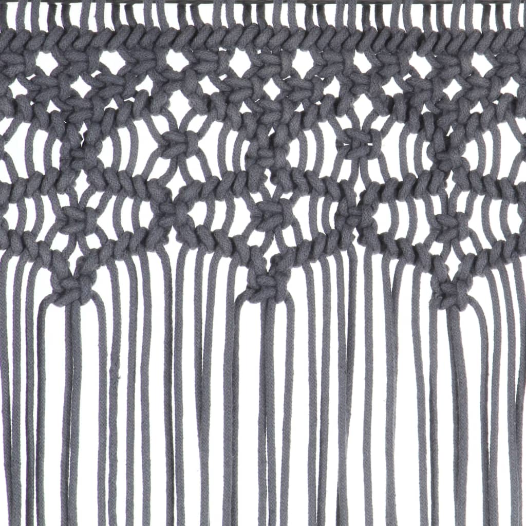 vidaXL Macrame Curtain Anthracite 140x240 cm Cotton