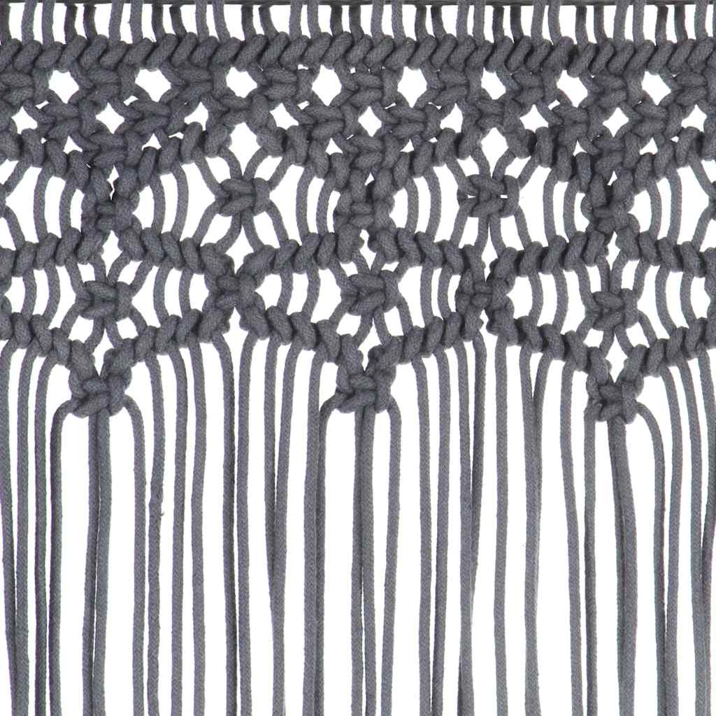 323993 vidaXL Macrame Curtain Anthracite 140x240 cm Cotton