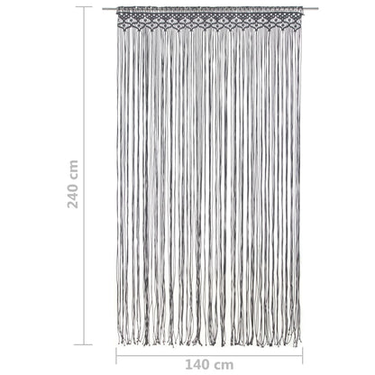 vidaXL Macrame Curtain Anthracite 140x240 cm Cotton