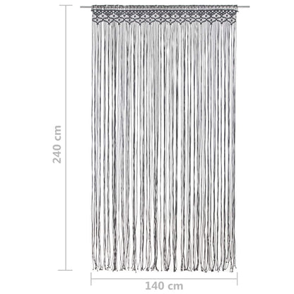 323993 vidaXL Macrame Curtain Anthracite 140x240 cm Cotton