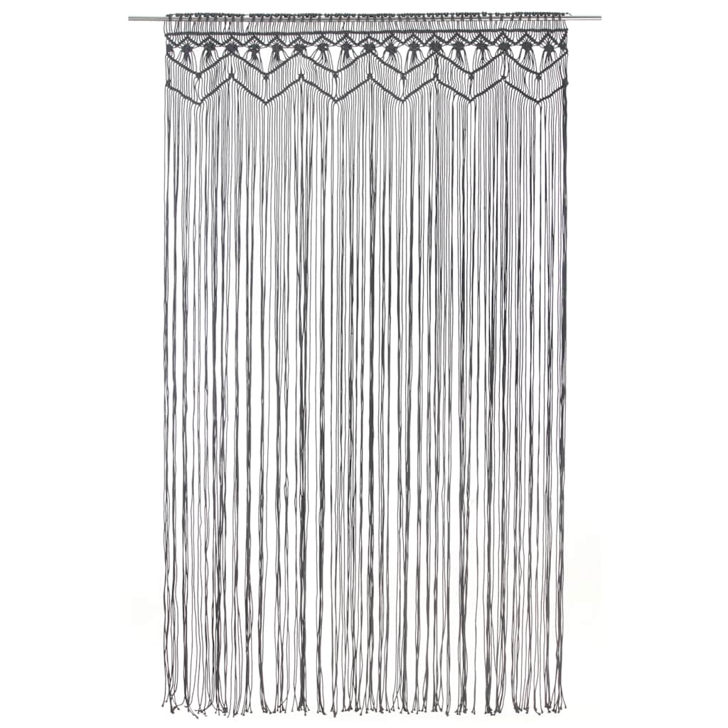 323994 vidaXL Macrame Curtain Anthracite 140x240 cm Cotton