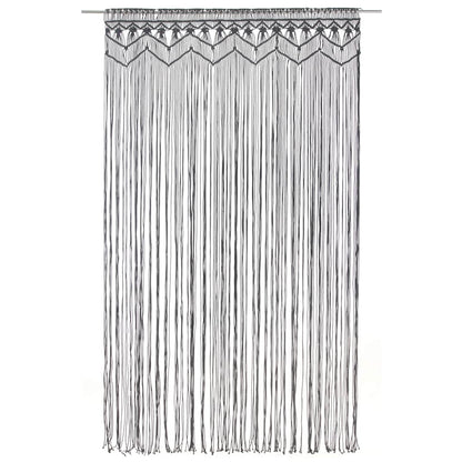 323994 vidaXL Macrame Curtain Anthracite 140x240 cm Cotton