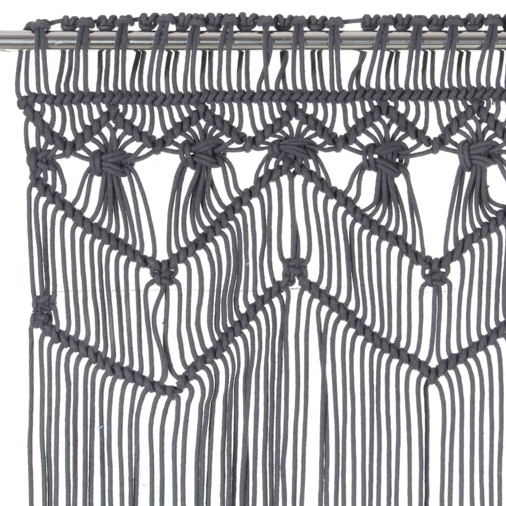 vidaXL Macrame Curtain Anthracite 140x240 cm Cotton