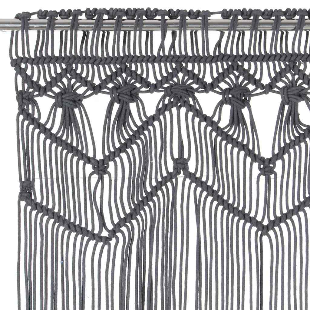 323994 vidaXL Macrame Curtain Anthracite 140x240 cm Cotton