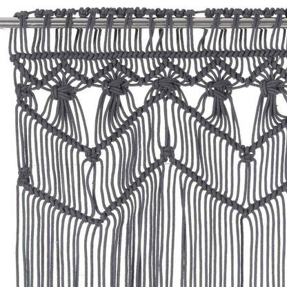323994 vidaXL Macrame Curtain Anthracite 140x240 cm Cotton