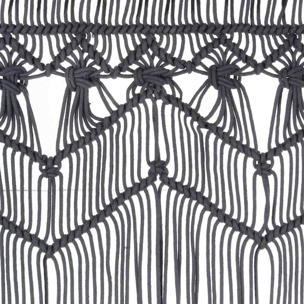 323994 vidaXL Macrame Curtain Anthracite 140x240 cm Cotton