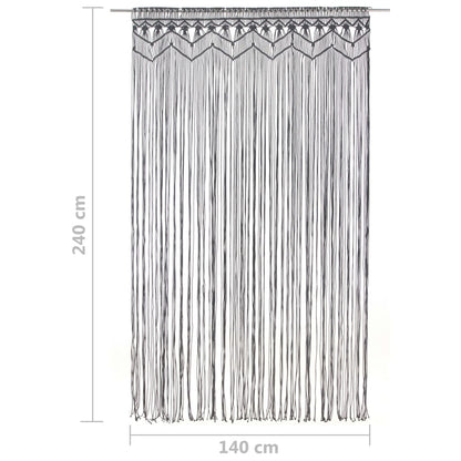 vidaXL Macrame Curtain Anthracite 140x240 cm Cotton