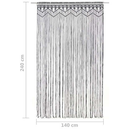 323994 vidaXL Macrame Curtain Anthracite 140x240 cm Cotton
