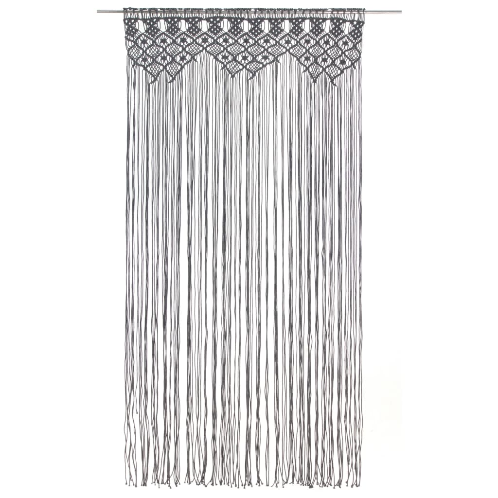 vidaXL Macrame Curtain Anthracite 140x240 cm Cotton