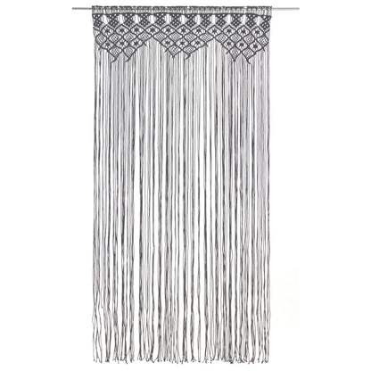 vidaXL Macrame Curtain Anthracite 140x240 cm Cotton