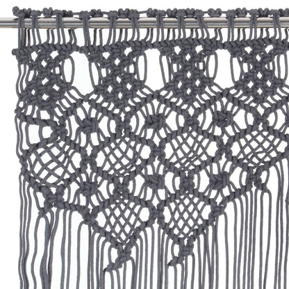 vidaXL Macrame Curtain Anthracite 140x240 cm Cotton