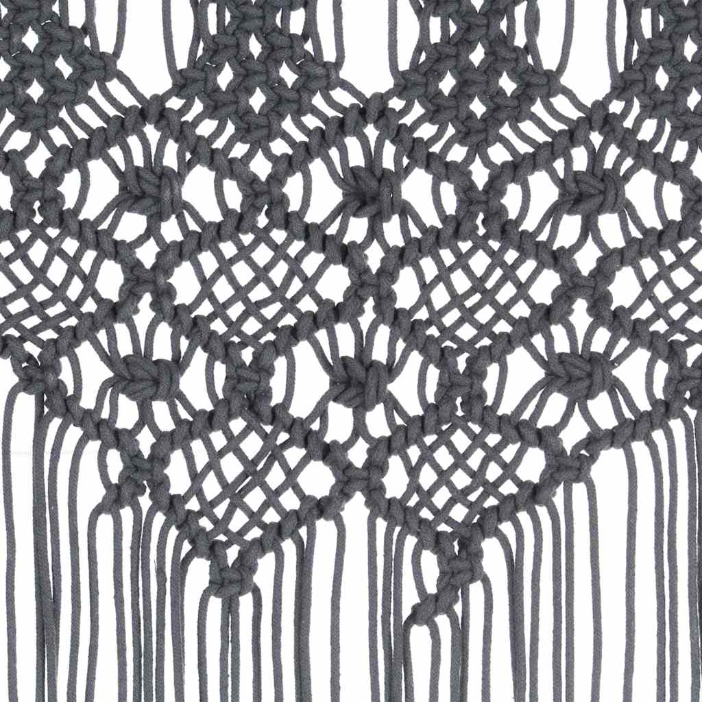 323995 vidaXL Macrame Curtain Anthracite 140x240 cm Cotton