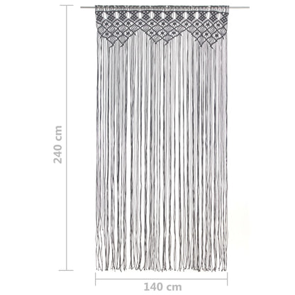 323995 vidaXL Macrame Curtain Anthracite 140x240 cm Cotton