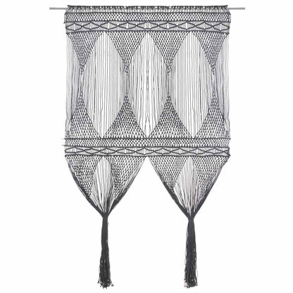 323996 vidaXL Macrame Curtain Anthracite 140x240 cm Cotton