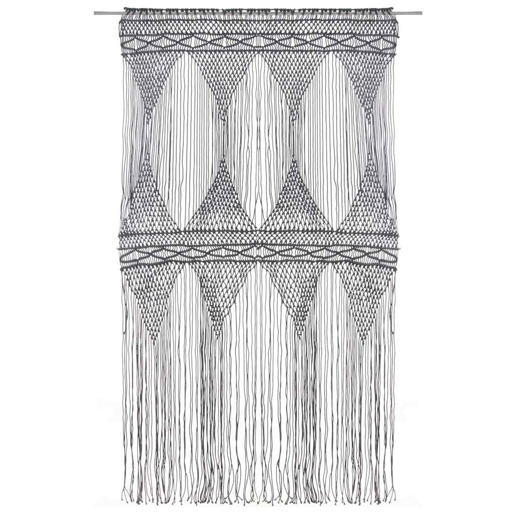 323996 vidaXL Macrame Curtain Anthracite 140x240 cm Cotton