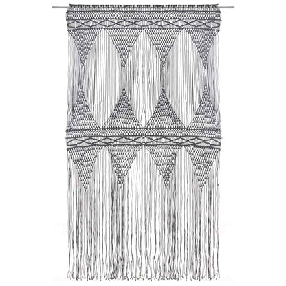 323996 vidaXL Macrame Curtain Anthracite 140x240 cm Cotton