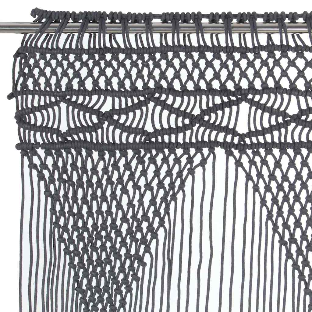 323996 vidaXL Macrame Curtain Anthracite 140x240 cm Cotton